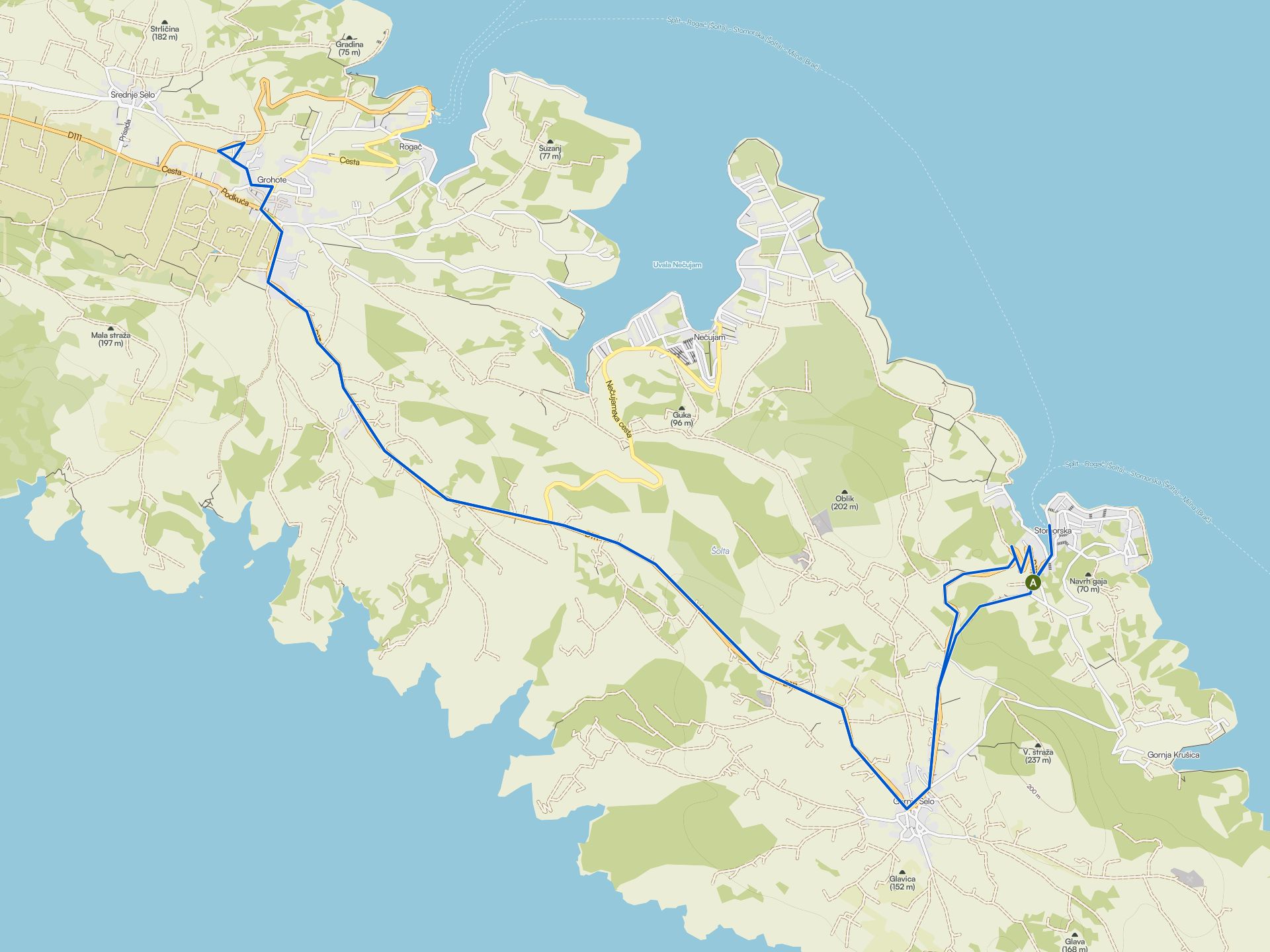 The best cycling routes around Šolta | Komoot
